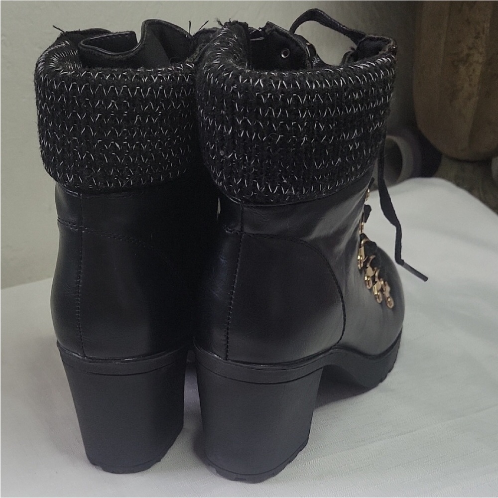 Catherine Malandrino Black Lace-Up Ankle Boots size 8 - Picture 4 of 8